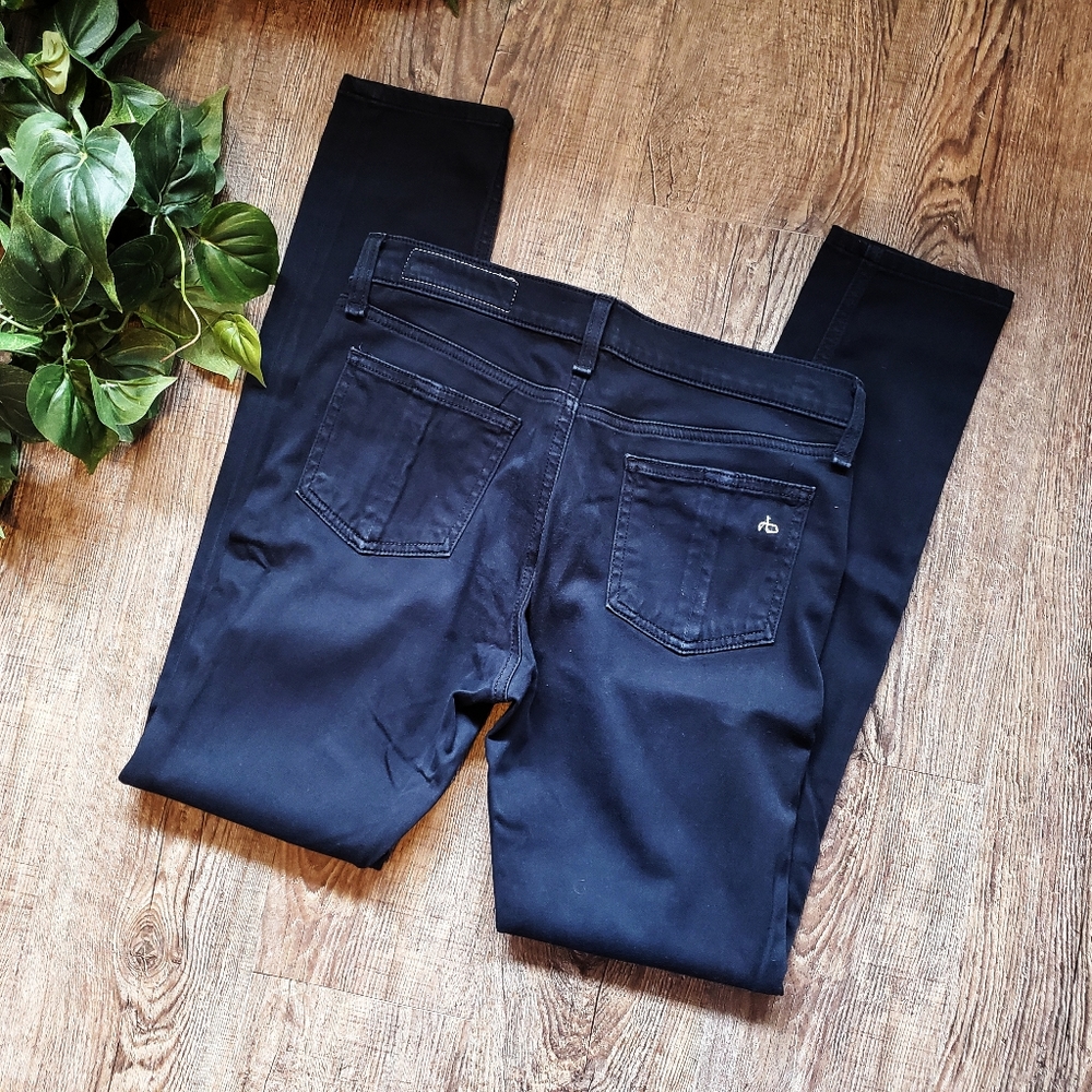 Rag & Bone Leggings Skinny Jeans Jeggings Black Plush Designer Classic Edgy Chic